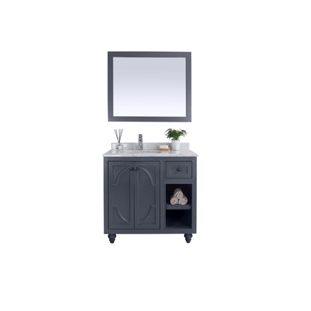 LAVIVA Odyssey, 36, Maple Grey Cabinet & White Carrera Counter 313613-36G-WC